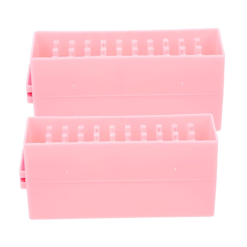 Nail Drill Bits Holder Convenient Nail Drill Bits Storage Holder Manicure Bits Box Polishing Heads Box 3 Manicure Tools