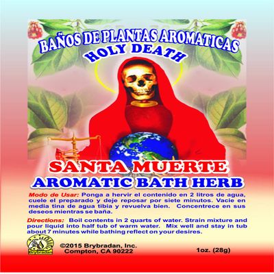 1 PC Aromatic Soothing Herbal Bath HOLY Death Santa Muerte BANO DE PLANTAS AROMATICAS - Made in USA - 1 OZ