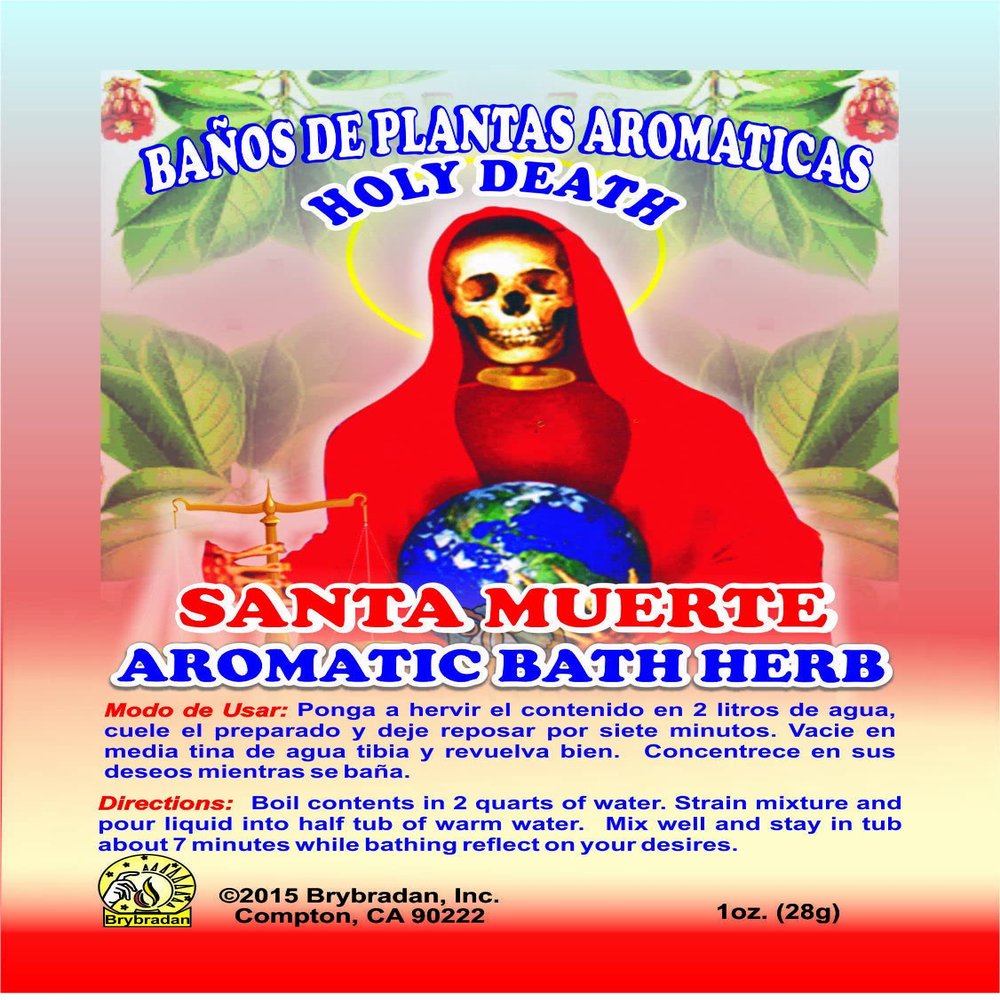 1 PC Aromatic Soothing Herbal Bath HOLY Death Santa Muerte BANO DE PLANTAS AROMATICAS - Made in USA - 1 OZ