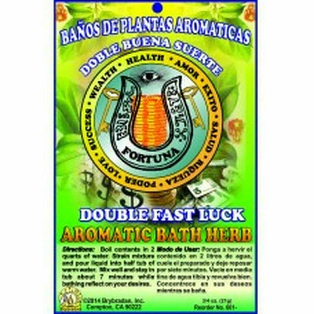 1 PC Aromatic Soothing Herbal Bath Double Fast Luck Doble Buena Suerte BANO DE PLANTAS AROMATICAS - Made in USA - 1 OZ