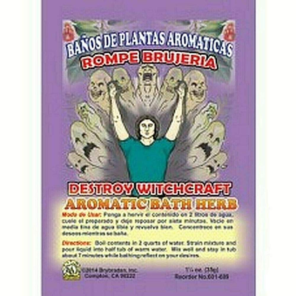 6 PCS Aromatic Soothing Herbal Bath Destroy Witchcraft Rompe Brujeria BANO DE PLANTAS AROMATICAS - Made in USA - 1 OZ