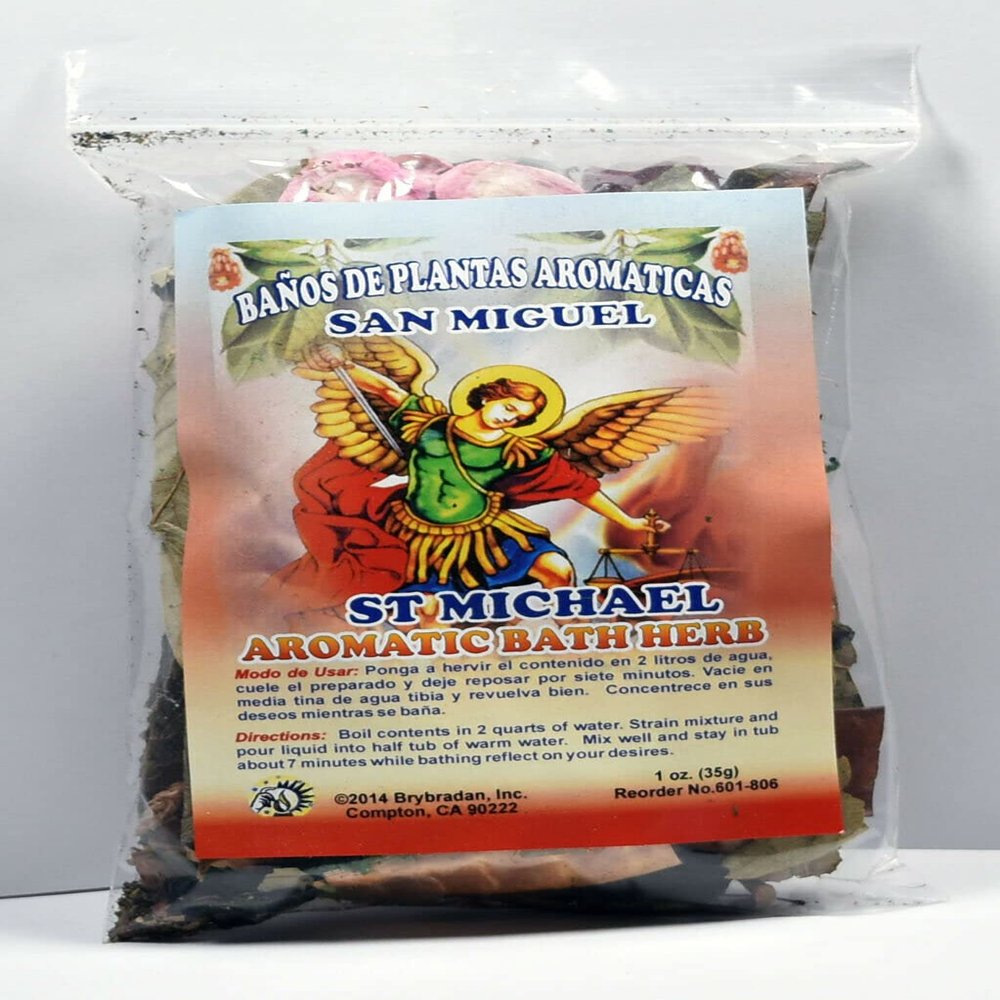 3 PCS Aromatic Soothing Herbal Bath Saint Michael SAN Miguel BANO DE PLANTAS AROMATICAS - Made in USA - 1 OZ