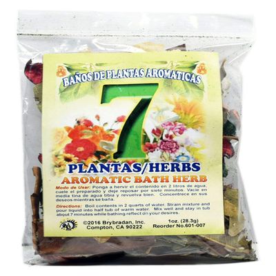 12 PCS Aromatic Soothing Herbal Bath 7 Herbs 7 PLANTAS BANO DE PLANTAS AROMATICAS - Made in USA - 1 OZ