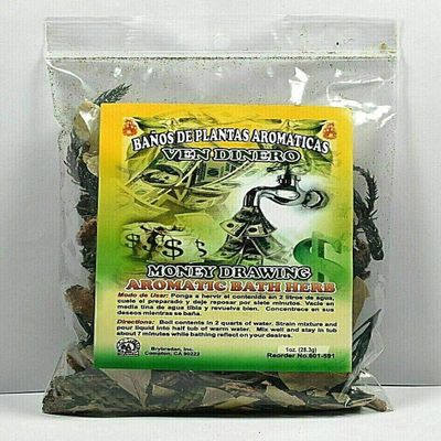 1 PC Aromatic Soothing Herbal Bath Money Drawing VEN Dinero BANO DE PLANTAS AROMATICAS - Made in USA - 1 OZ