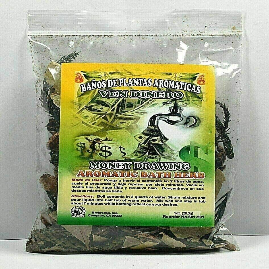 1 PC Aromatic Soothing Herbal Bath Money Drawing VEN Dinero BANO DE PLANTAS AROMATICAS - Made in USA - 1 OZ