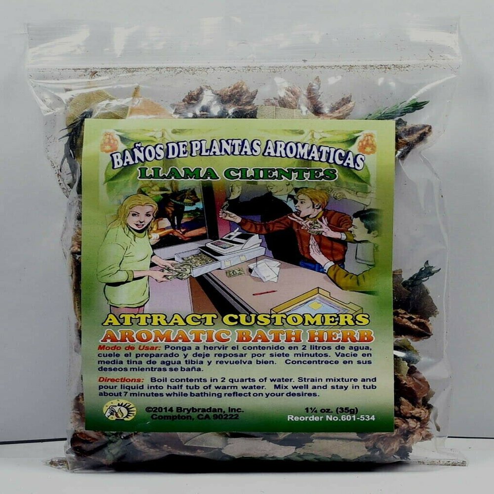 6 PCS AROMATIC SOOTHING HERBAL BATH ATTRACT CUSTOMERS LLAMA CLIENTES BANO DE PLANTAS AROMATICAS - MADE IN USA - 1 OZ