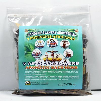 1 PC Aromatic Soothing HERBALBath 7 African Powers 7 POTENCIAS AFRICANAS BANO DE PLANTAS AROMATICAS - Made in USA - 1 OZ