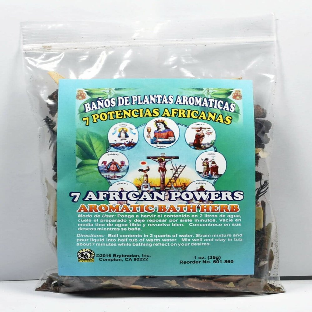 1 PC Aromatic Soothing HERBALBath 7 African Powers 7 POTENCIAS AFRICANAS BANO DE PLANTAS AROMATICAS - Made in USA - 1 OZ