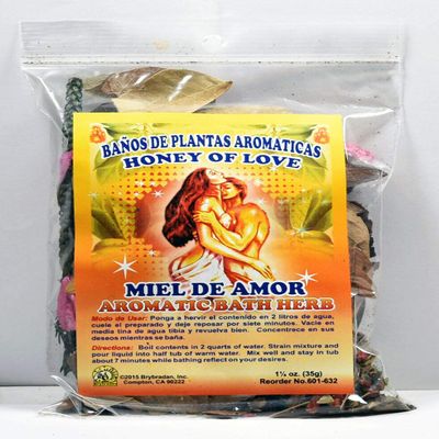 6 PCS Aromatic Soothing Herbal Bath Honey of Love Miel DE Amor BANO DE PLANTAS AROMATICAS - Made in USA - 1 OZ