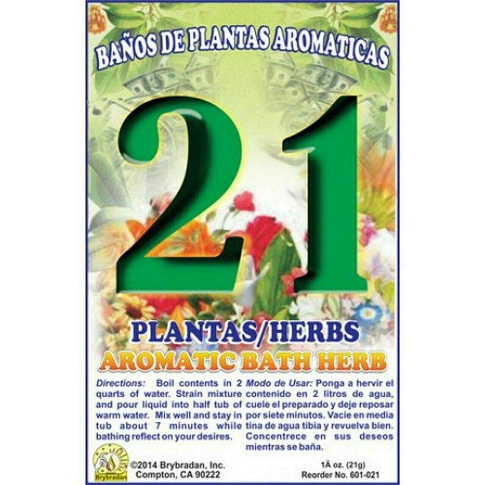 6 PCS Aromatic Soothing Herbal Bath 21 Herbs 21 PLANTAS BANO DE PLANTAS AROMATICAS - Made in USA - 1 OZ