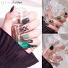LIGHT RAIN Green Press on Nails - Checkmate, Luxury Reusable Seven Layers Gel UV Finish Checkerboard False Nails, Handmade Nail Art with Design by Licensed Manicurist, Short Square Shape, Small Size view 2