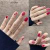 LIGHT RAIN Natural Press on Nails - Ebullience, Luxury Pink Reusable Seven Layers Gel UV Finish Fake Nails, Handmade Nail Art with Design by Licensed Manicurist, Short Square Shape, Medium Size view 2