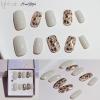 LIGHT RAIN Bling Press on Nails Medium Length - Paris, Luxury Reusable Seven Layers Gel UV Finish Fake Nails, Handmade Nail Art with Design by Licensed Manicurist, Medium Square Shape, Small Size view 3