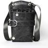 QJZZO Scissor Pouch Holster with Belt for Hairdressers, Leather Salon Hair Stylist Barber Scissors Shear Hairdressing Waist Holder Case Bag-Grey view 1