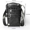 QJZZO Scissor Pouch Holster with Belt for Hairdressers, Leather Salon Hair Stylist Barber Scissors Shear Hairdressing Waist Holder Case Bag-Grey view 2