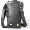 QJZZO Scissor Pouch Holster with Belt for Hairdressers, Leather Salon Hair Stylist Barber Scissors Shear Hairdressing Waist Holder Case Bag-Grey view 3