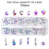 120 Pcs Transparent AB Crystal Flatback Rhinestones Set for Nail, Art, Crafts, Makeup, Tumblers Glitter Round with Tweezers and Picking Pen view 2