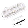 120 Pcs White Crystal Flatback Rhinestones Set for Nail, Art, Crafts, Makeup, Tumblers Glitter Round with Tweezers and Picking Pen view 4