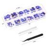 120 Pcs Blue Crystal Flatback Rhinestones Set for Nail, Art, Crafts, Makeup, Tumblers Glitter Round with Tweezers and Picking Pen view 4