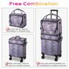 BYOOTIQUE 3 IN1 Rolling Makeup Train Case Lockable Large Storage Cosmetic Trolley Travel Storage Case for Hairstylist Makeup Artist Salon, Purple Snake Skin Pattern view 3