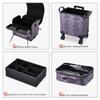 BYOOTIQUE 3 IN1 Rolling Makeup Train Case Lockable Large Storage Cosmetic Trolley Travel Storage Case for Hairstylist Makeup Artist Salon, Purple Snake Skin Pattern view 4