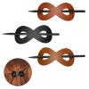 3 Pieces Leather Hair Barrette with Stick, UHOMENY Leather Hair Barrette Slide Pins with Stick Accessories for Women 8 Shape Hair Ponytail Holders with Wooden Stick for Girls view 1
