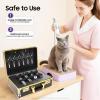 BJTDLLX Professional Barber Carrying Case, Portable Stylist Tool Box Numlock System, Salon Hair Cutting Grooming Kit Storage Organizer for Clippers Trimmers Scissors Barber Supplies -Gold view 3