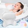 Bathtub Pillow with 4D Air Mesh Thick Soft, Bath Pillows for Tub Neck and Back Support, Hot Tub Pillow for Women & Men, Powerful Suction Cups, Best Gift, White view 1