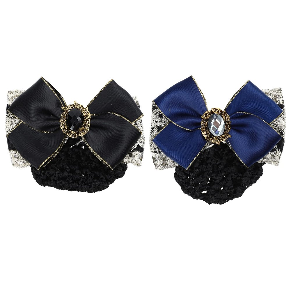 Beaupretty 2pcs Hair Bun Cover Bowknot Design Elegant Hair Net Barrette for Women for Work and Special Occasions Lightweight and Easy to Use