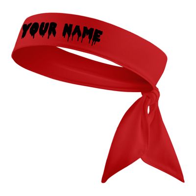 B3 U ATHLETICS Custom Personalized Name or Text Head Tie Sports Moisture Wicking Stretch Headband - You Choose Color & Font Colors White Black Blue Yellow Orange Green Purple Pink Grey (Red Headband)