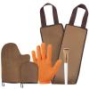 Luxspire 5 Piece Self Tanning Mitt Applicator Kit, Soft Tanner Mitt Set with Exfoliating Glove, Back Lotion Applicator, Face Makeup Brush, Mini Finger Face Self Tanner Mitt for Lotions, Mousses,Creams view 1