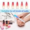 4 Pcs Glass Nail File Set Nail Files and Cuticle Pusher Double Sided Crystal Fingernail Buffers for Women Natural Fingernail Manicure Pedicure Toenail Buffer Cuticle Trimmer view 4