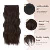 FESHFEN Clip in Hair Extensions - 4 PCS Long Wavy Thick Clip in Hairpieces Full Head Synthetic Hair Extension for Women, Dark Brown 20 Inch view 3