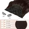 FESHFEN Clip in Hair Extensions - 4 PCS Long Wavy Thick Clip in Hairpieces Full Head Synthetic Hair Extension for Women, Dark Brown 20 Inch view 4