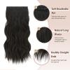 FESHFEN Clip in Hair Extensions - 4 PCS Long Wavy Thick Clip in Hairpieces Full Head Soft Synthetic Hair Extension for Women, Natural Black 20 Inch view 3