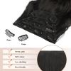 FESHFEN Clip in Hair Extensions - 4 PCS Long Wavy Thick Clip in Hairpieces Full Head Soft Synthetic Hair Extension for Women, Natural Black 20 Inch view 4