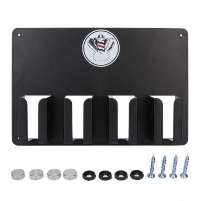 4 Holes Wall Mount Hairdressing Tool Storage, Wall-Mounted Hair Cutter Brush Holder Stand