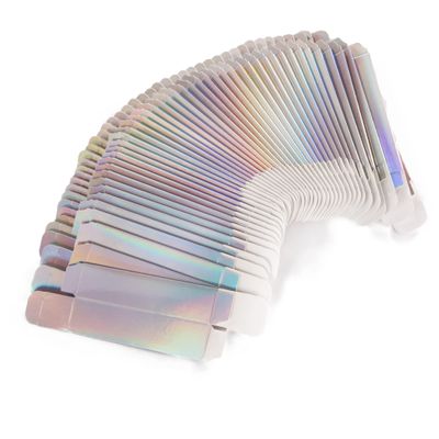 COSIDEA 50 PCS Empty Holographic siver Lip Gloss Boxes W25 xW25 xH117mm Cosmetic Perfume Mascara Box Packaging small Kraft Paper Box Luxury Holder Wrapping