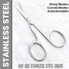 Cuticle Scissor, Extra Fine for Women and Men, Curved Stainless Steel Precise Pointed Tip Grooming Blades, Manicure, Pedicure, Trim Nail, Eyebrow, Eyelash, and Dry Skin, Hobri International, Silver view 3