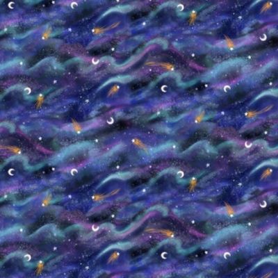 Timeless Treasures Arctic Nights C1142 Night Arctic Night Sky