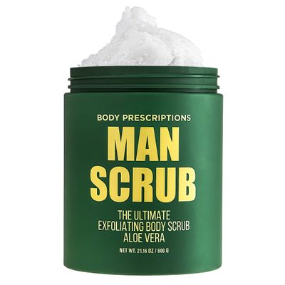 Body Prescriptions Mens Exfoliating Body Scrub  Ultimate Skin Cleansing Wash in Jar with Twist-Top Lid, For All Skin Types, 21 Ounce (Pack of 1), Aloe Vera