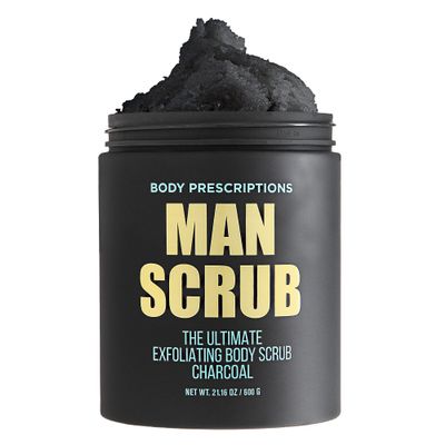 Body Prescriptions Mens Exfoliating Body Scrub  Ultimate Skin Cleansing Wash in Jar with Twist-Top Lid, For All Skin Types, 21 Ounce (Pack of 1), Charcoal