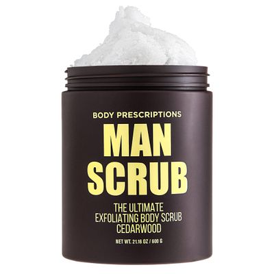 Body Prescriptions Mens Exfoliating Body Scrub  Ultimate Skin Cleansing Wash in Jar with Twist-Top Lid, For All Skin Types, 21 Ounce (Pack of 1), Cedarwood