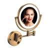 ZHANGY 8 Inch Wall Mounted Makeup Mirror with LED Lights, Plug 3X Magnifying Mirror, Wall 360Rotatable Extendable Double-Sided, Bathroom and in Beauty and Personal Care, Bronze view 1