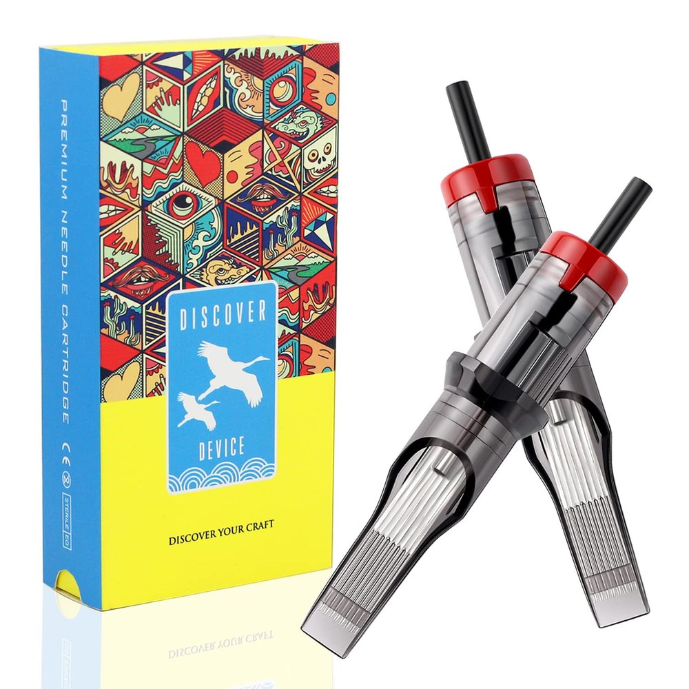 Tattoo Needle Cartridges DISCOVER 20pcs Disposable Tattoo Needle Cartridges with Membrane Safety Cartridges Magnum Standard Pack (1005M1-20PCS)