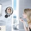 ZHANGY 8 Inch Wall Mounted Makeup Mirror with LED Lights, Plug 3X Magnifying Mirror, Wall 360Rotatable Extendable Double-Sided, Bathroom and in Beauty and Personal Care, Brushed Nickel view 2
