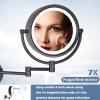 ZHANGY 8 Inch Wall Mounted Makeup Mirror with LED Lights, Plug 3X Magnifying Mirror, Wall 360Rotatable Extendable Double-Sided, Bathroom and in Beauty and Personal Care, Brushed Nickel view 3