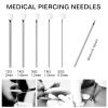 100PCS 18G Body Piercing Needles, Disposable Sterile Stainless Steel Piercing Needles for Nose Nostril Nose Screw Septum Ear Piercing view 3
