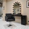 BarberPub Classic Salon Chair for Hair Stylist,Hydraulic Barber Styling Chair,Beauty Salon Spa Equipment 8818 (Black) view 2