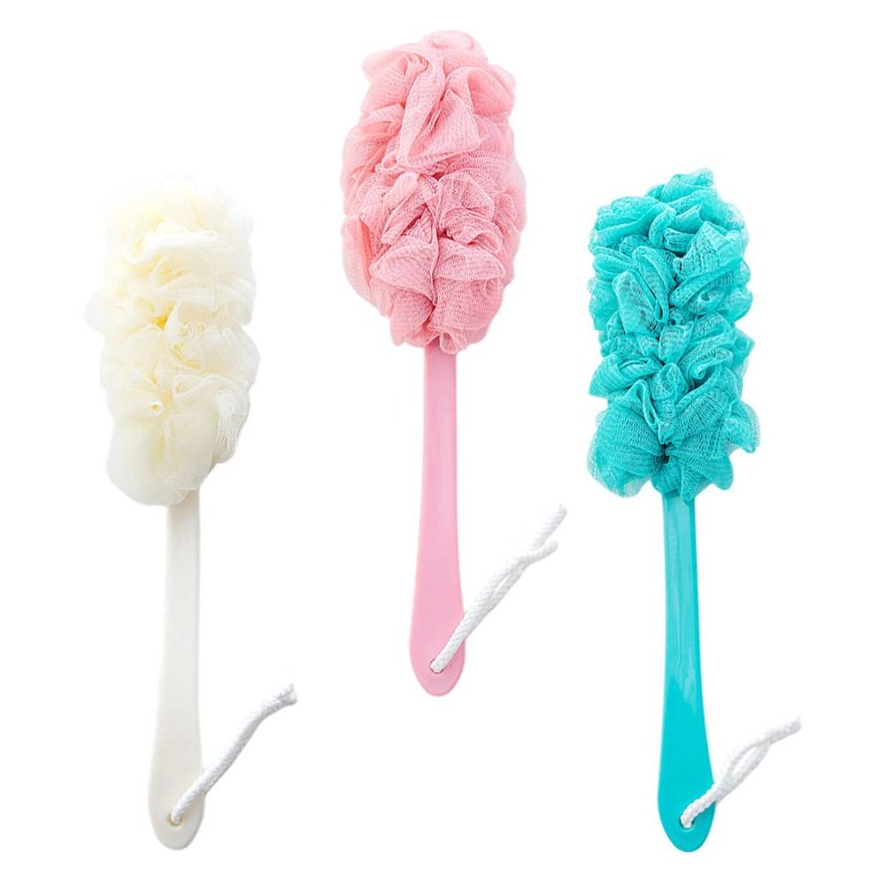 FOMIYES 3-Piece Back Rub Brush Set Bath Accessories for Shower Long Handle Bathing Tools Back and Cleaning Brush
